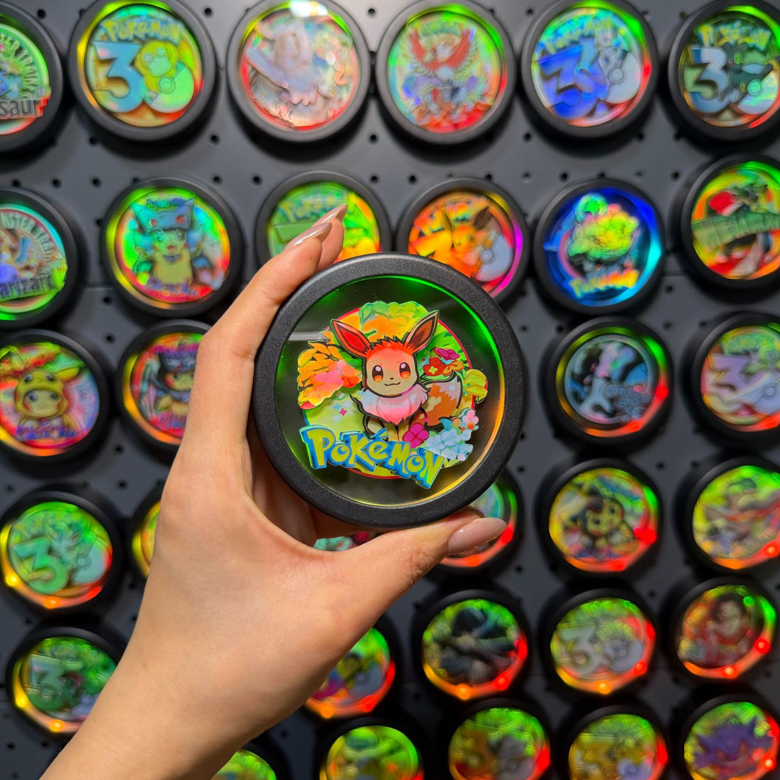 LED Light-Up Holographic Round Fridge Magnet | 30th Anniversary Creatures | 24 Styles