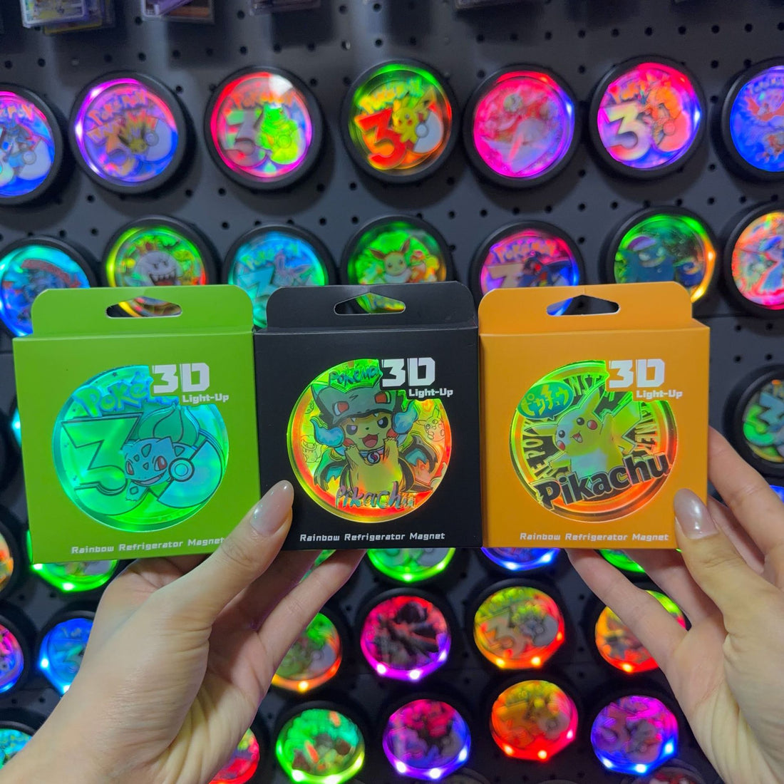 LED Light-Up 3D Paper-Cut Round Fridge Magnet | Creature Collection | 35 Styles