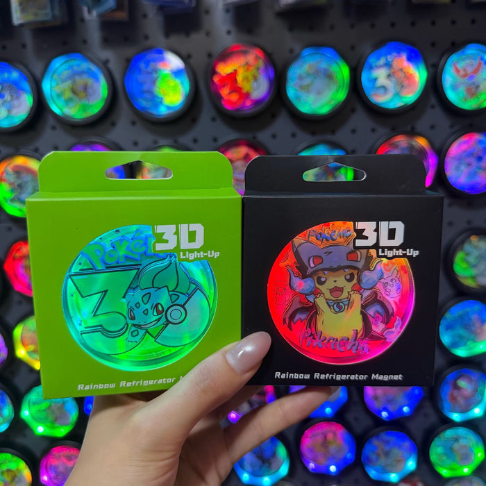 LED Light-Up 3D Paper-Cut Round Fridge Magnet | Creature Collection | 35 Styles