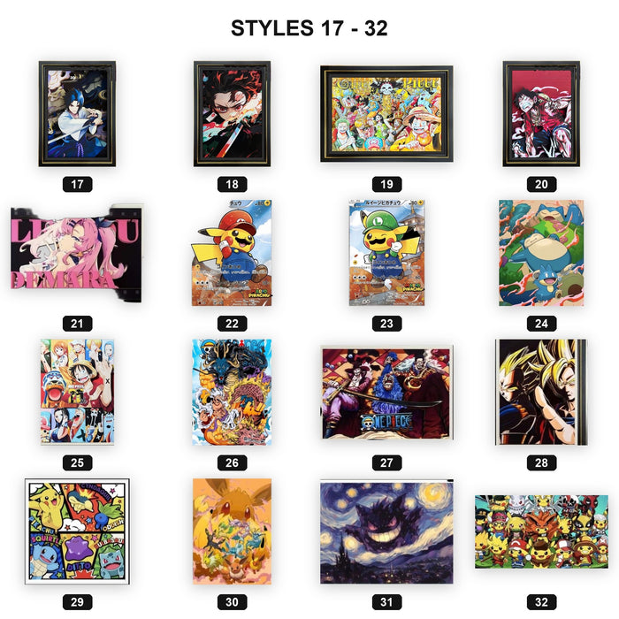 3D Paper Carving Art Print | Anime Wall Decor | 47 Designs