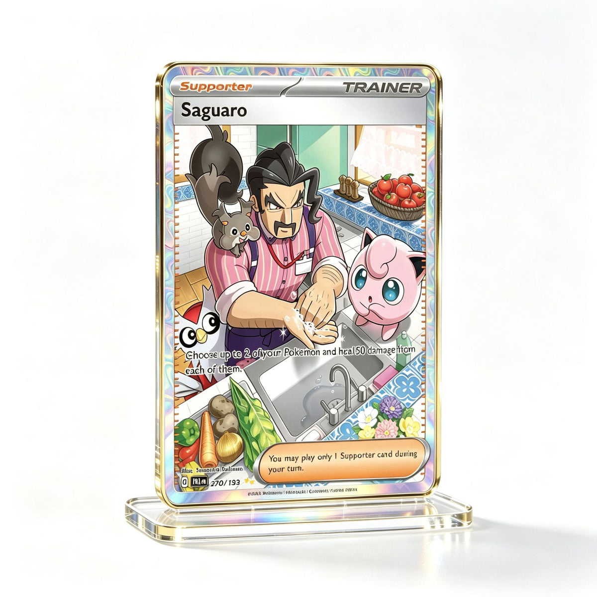 Holographic Acrylic Card Display Stand | Evolution Friends Series | 30 Styles - Style 15