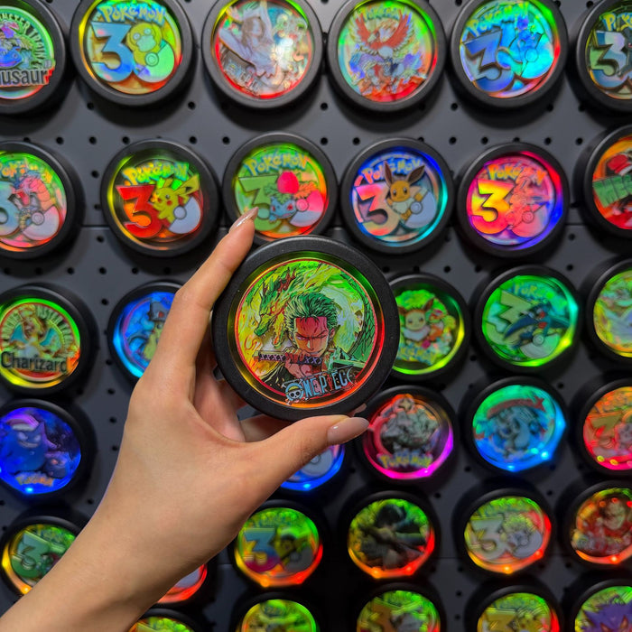 LED Light-Up Holographic Round Fridge Magnet | 30th Anniversary Creatures | 24 Styles