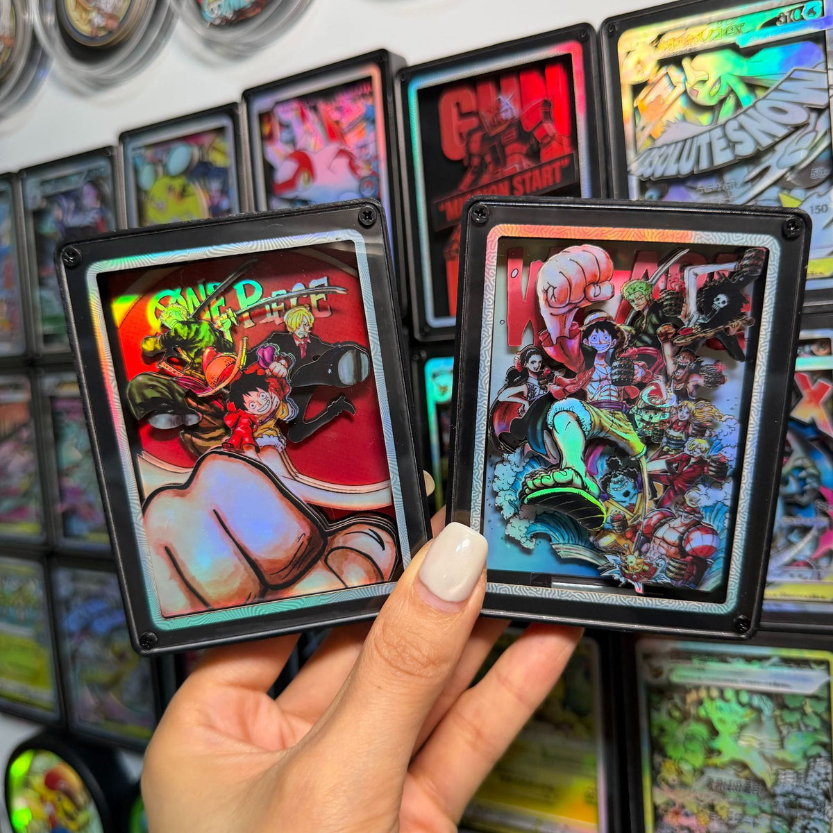 3D Holographic Paper-Cut Fridge Magnet | Anime Card Art | 21 Styles