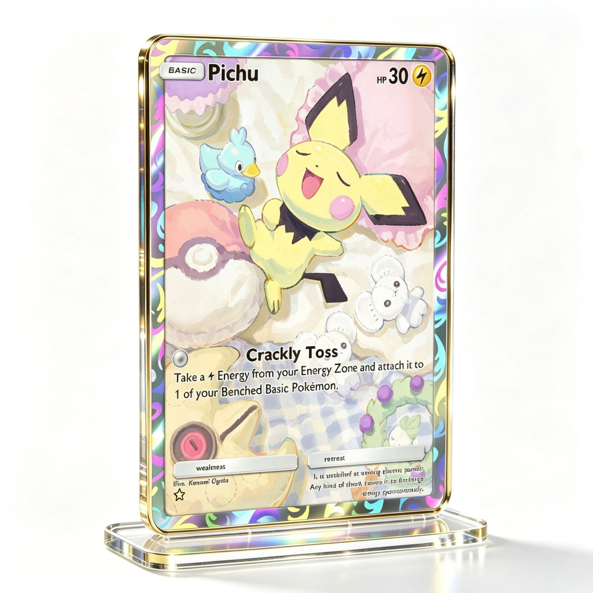 Holographic Acrylic Card Display Stand | Evolution Friends Series | 30 Styles - Style 12
