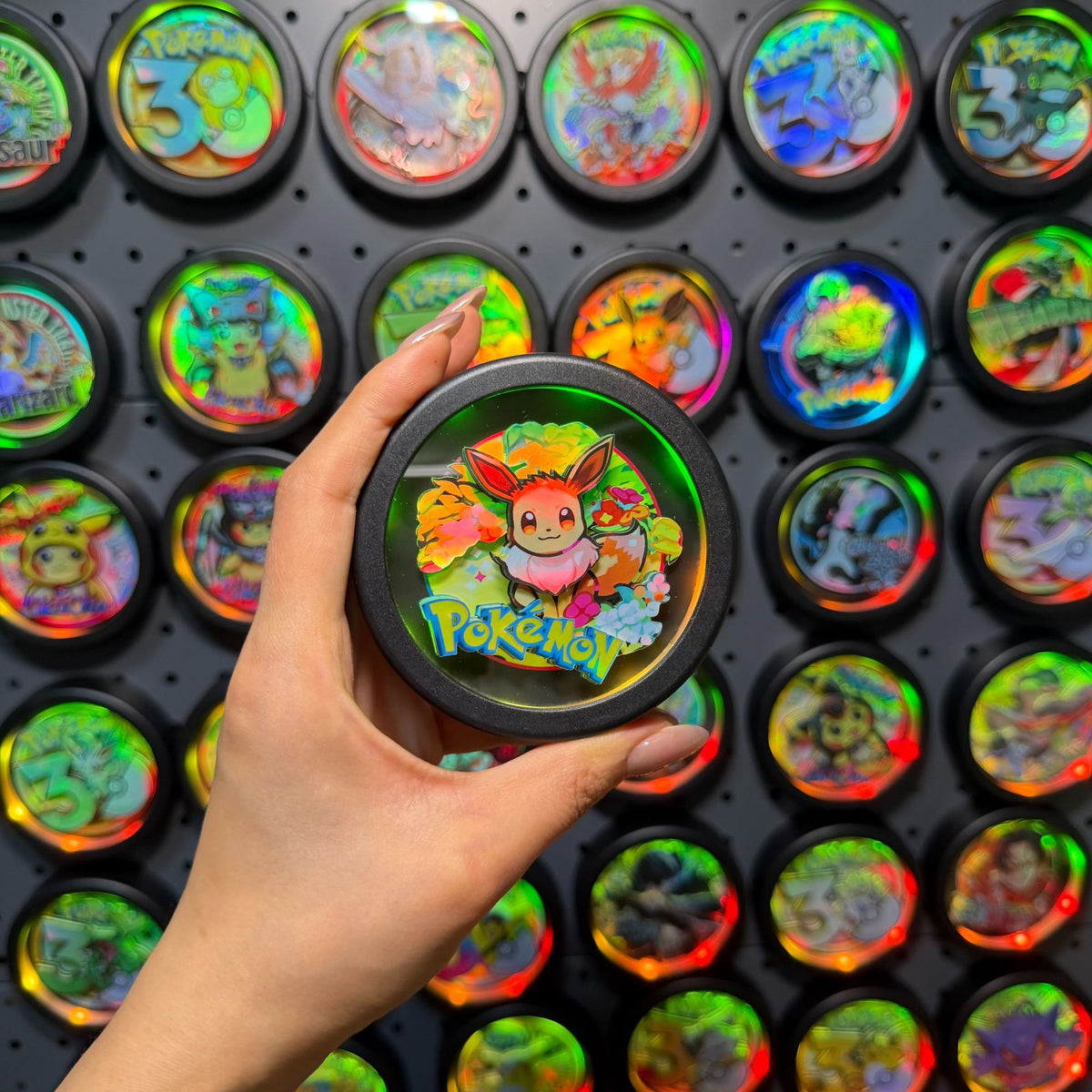 LED Light-Up Holographic Round Fridge Magnet | 30th Anniversary Creatures | 24 Styles