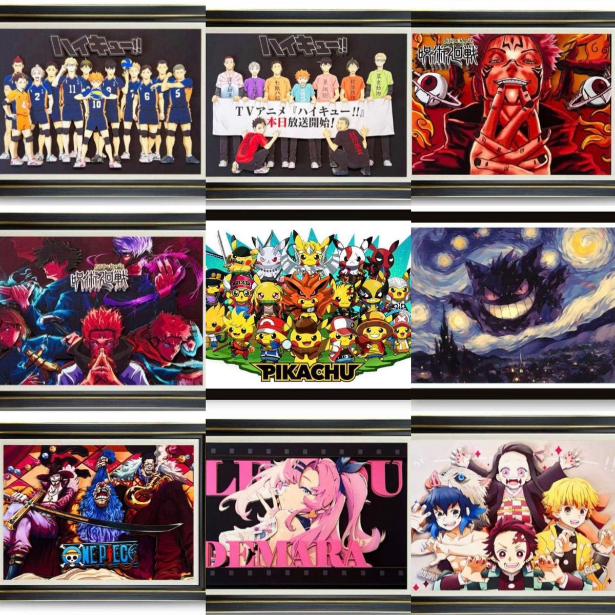 3D Paper Carving Art Print | Anime Wall Decor | 47 Designs