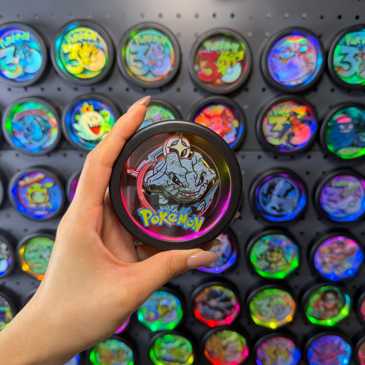 LED Light-Up Holographic Round Fridge Magnet | 30th Anniversary Creatures | 24 Styles - Style 14