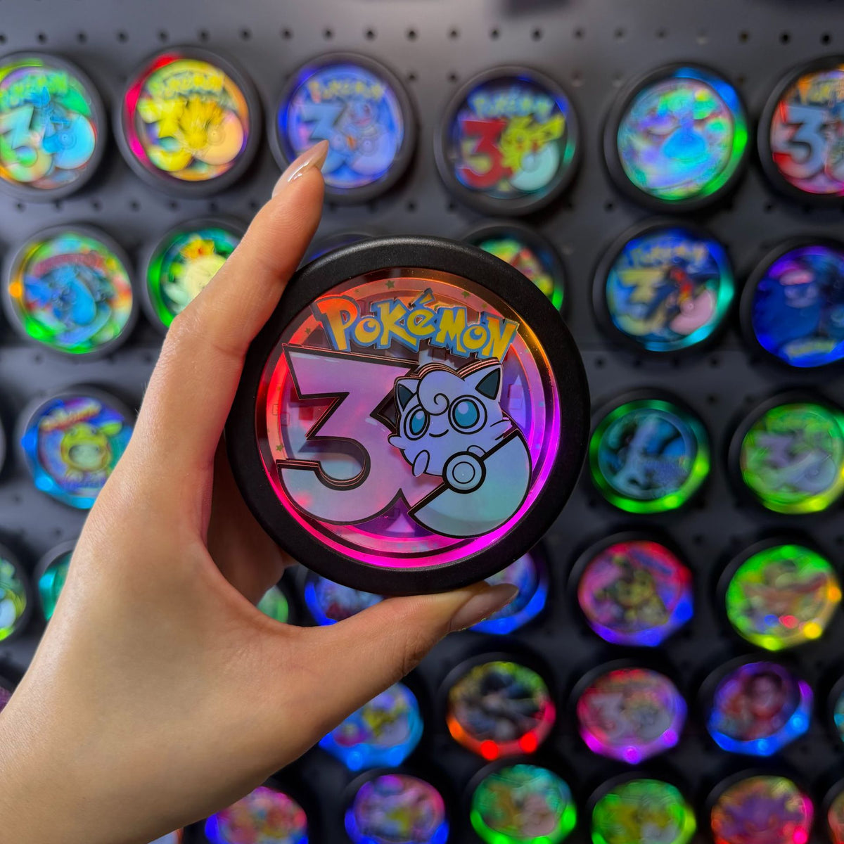 LED Light-Up Holographic Round Fridge Magnet | 30th Anniversary Creatures | 24 Styles - Style 18