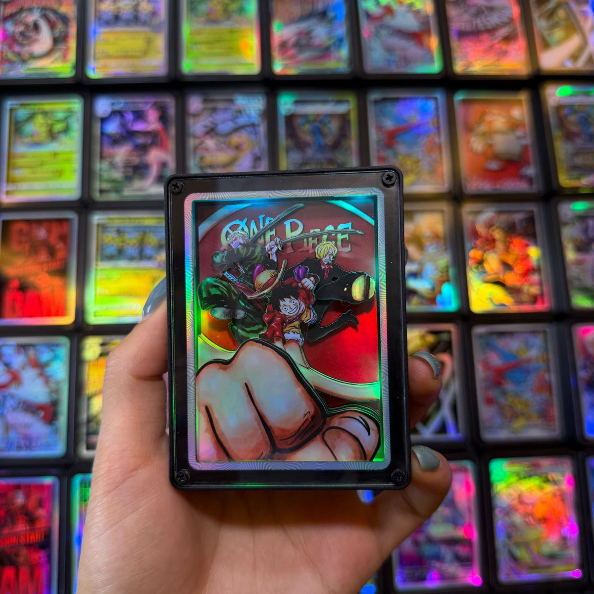 LED Light-Up Holographic Paper-Cut Fridge Magnet | Anime Card Art | 21 Styles - Style 11