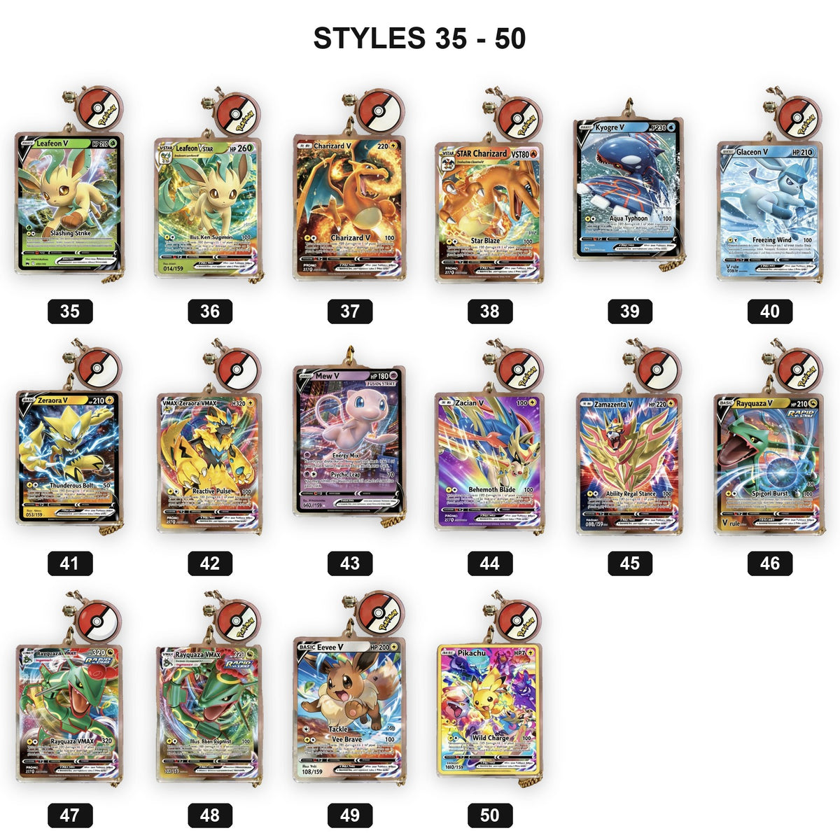 Monster Card Series Vol.3 style chart 3 with style numbers