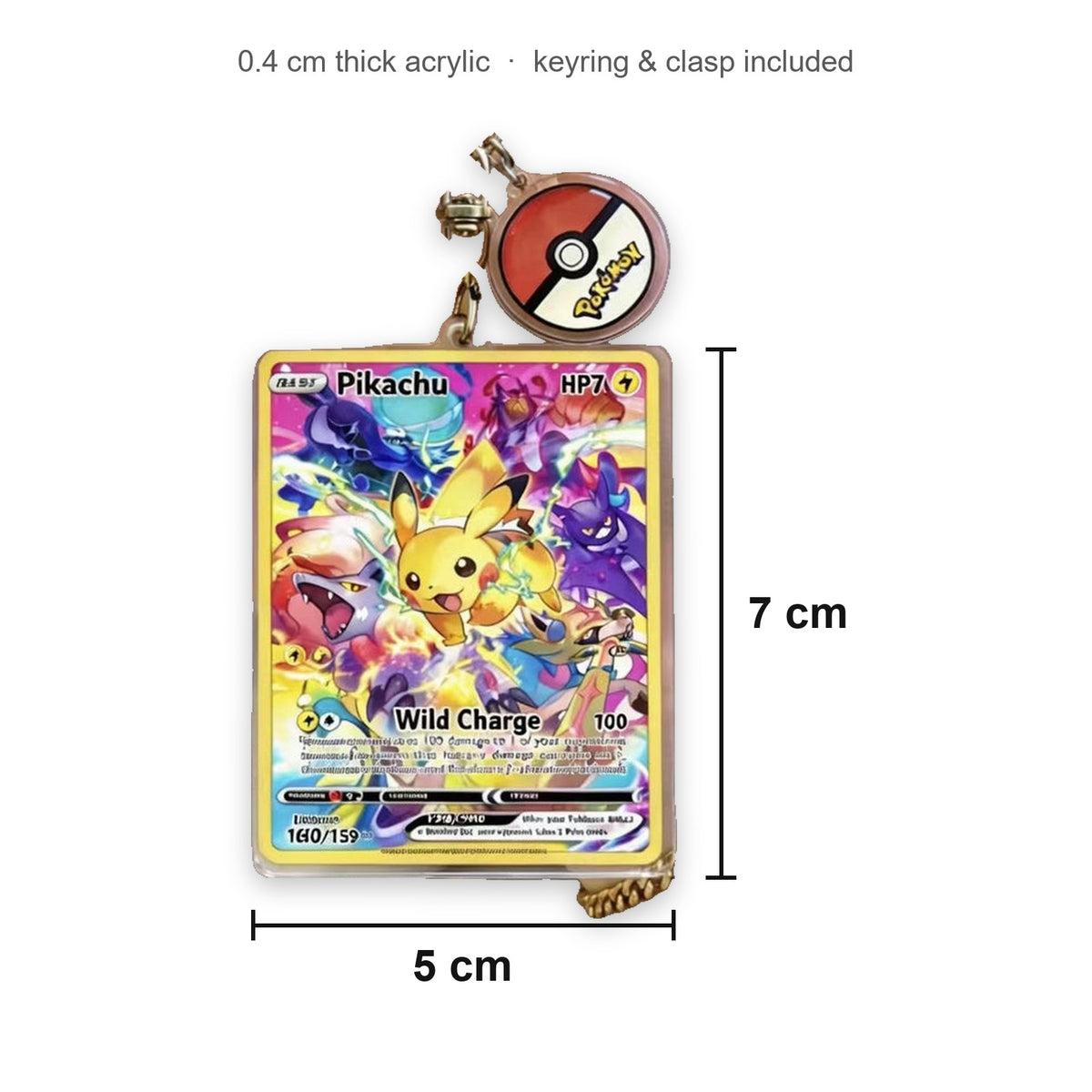 Acrylic card keychain size: 7 x 5 cm, 0.4 cm thick