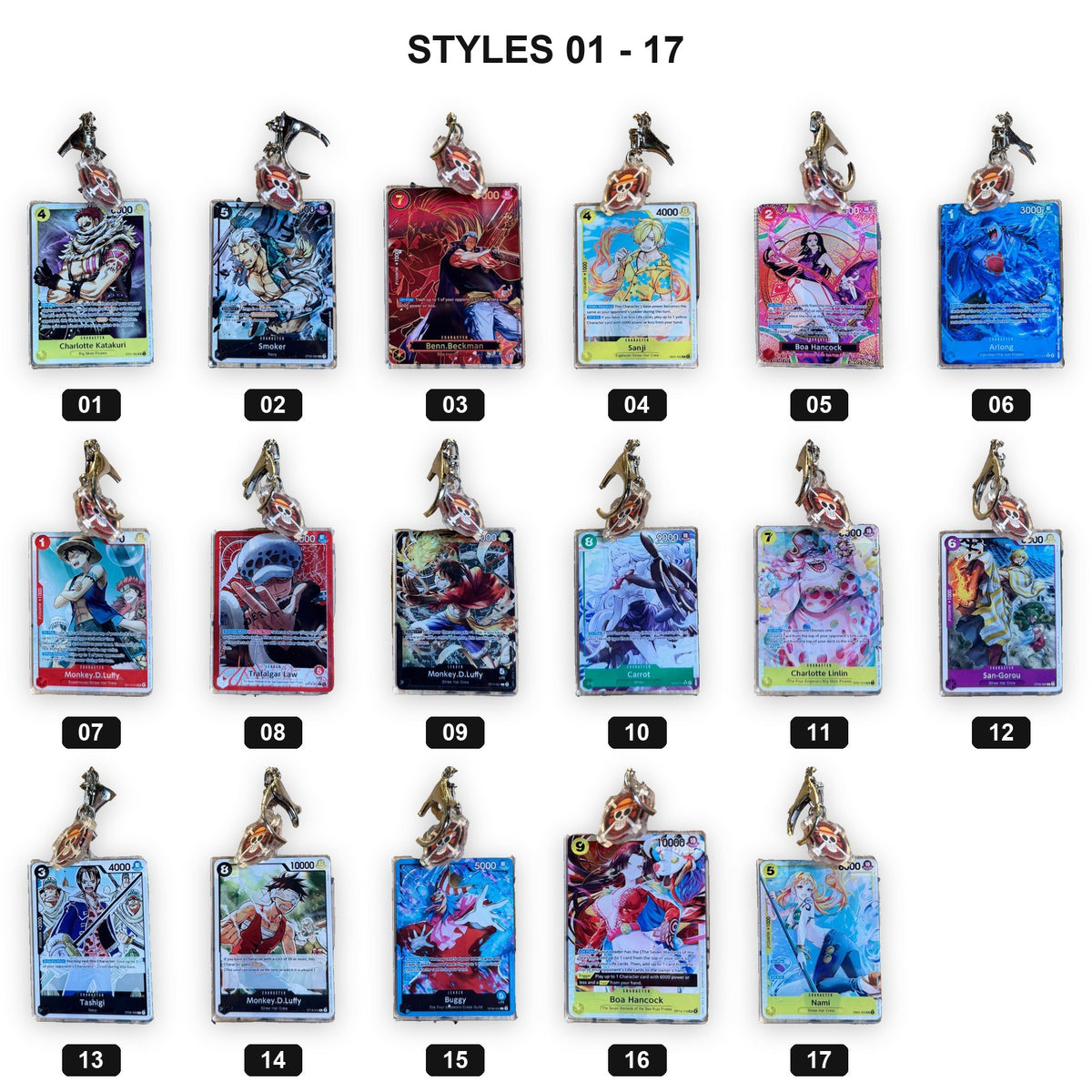 Pirate Card Series Vol.1 style chart 1 with style numbers