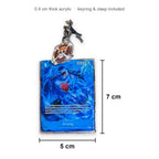 Acrylic card keychain size: 7 x 5 cm, 0.4 cm thick
