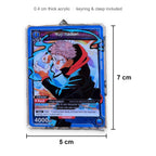 Acrylic card keychain size: 7 x 5 cm, 0.4 cm thick