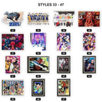 3D paper carving anime wall art in black frames style chart 3 with style numbers
