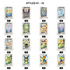 Holographic acrylic card display stands style chart 1 with style numbers