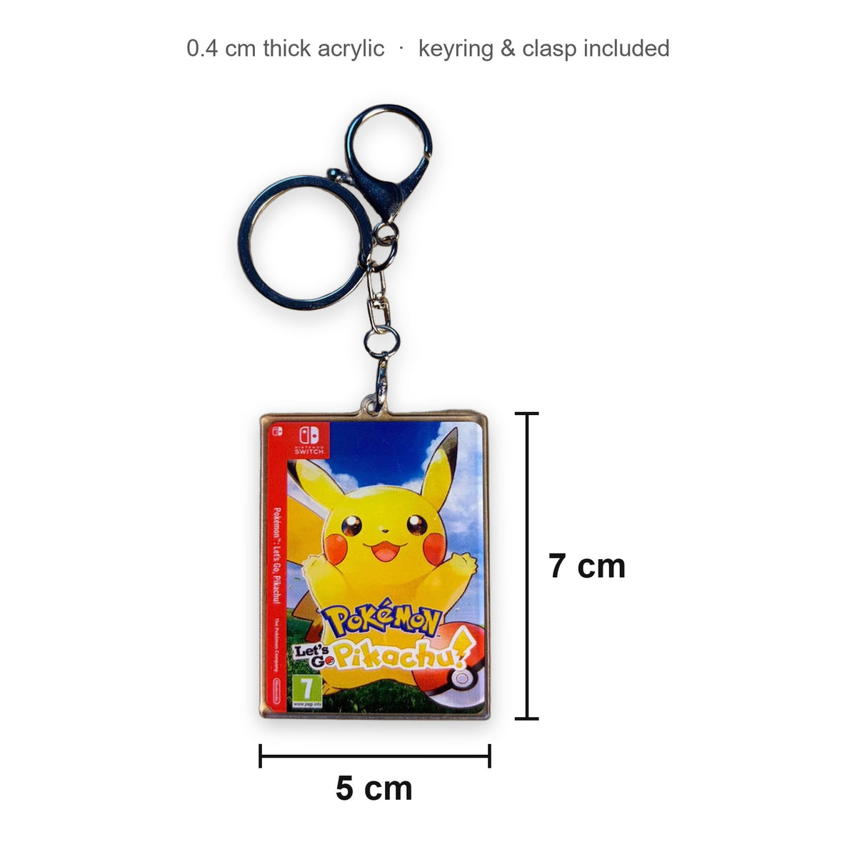 Acrylic card keychain size: 7 x 5 cm, 0.4 cm thick