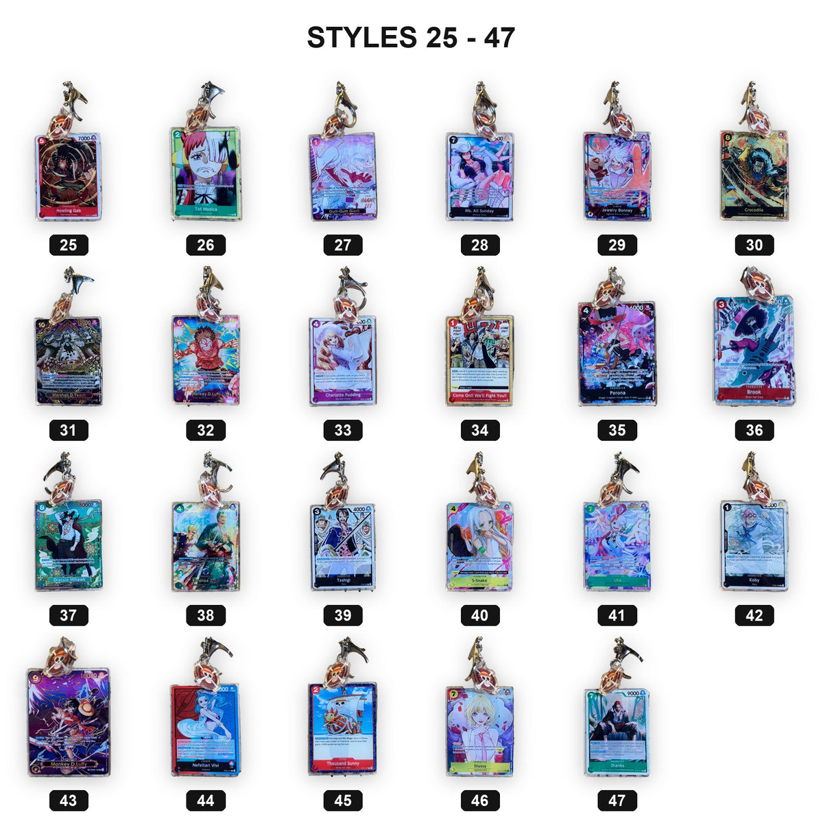 Pirate Card Series Vol.2 style chart 2 with style numbers