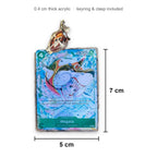 Acrylic card keychain size: 7 x 5 cm, 0.4 cm thick