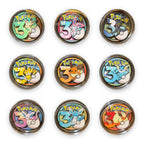 3D layered paper-cut fridge magnets, Evolution Collection, all 9 styles on white background