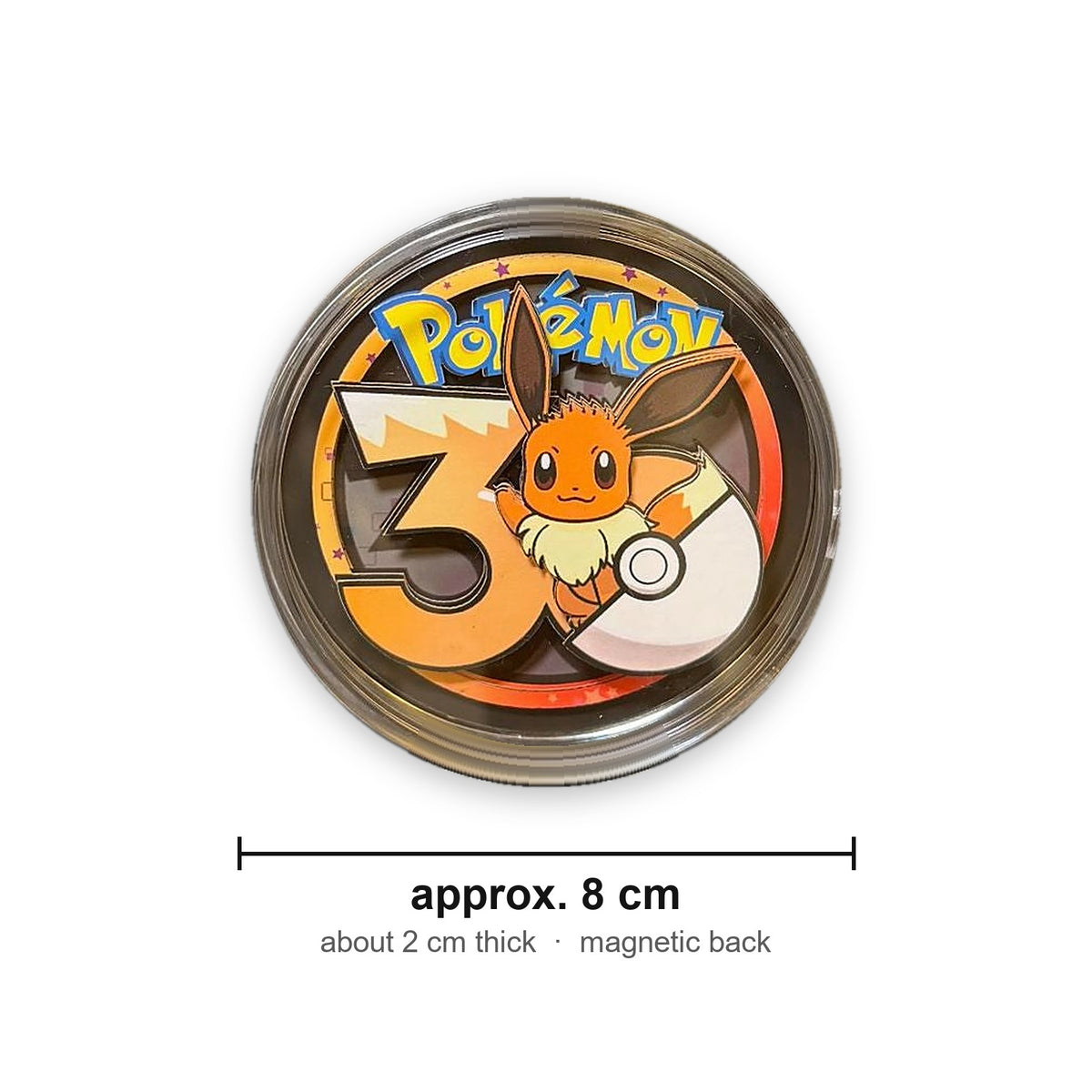 Fridge magnet size: approx. 8 cm wide, about 2 cm thick