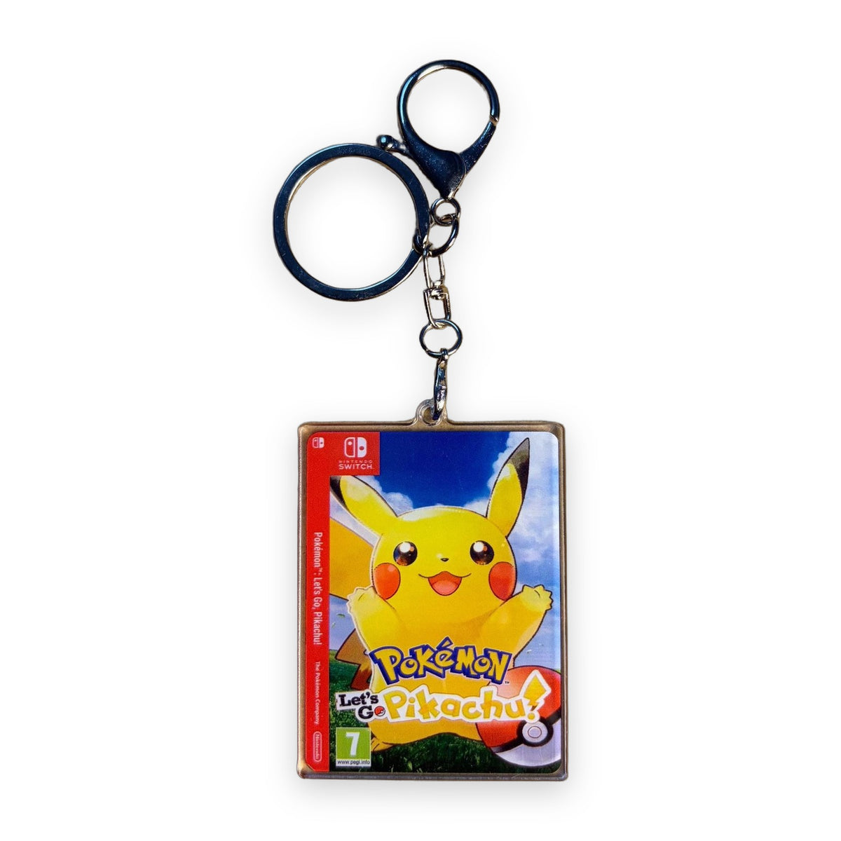 Double-sided acrylic card keychain, HD print, on white background