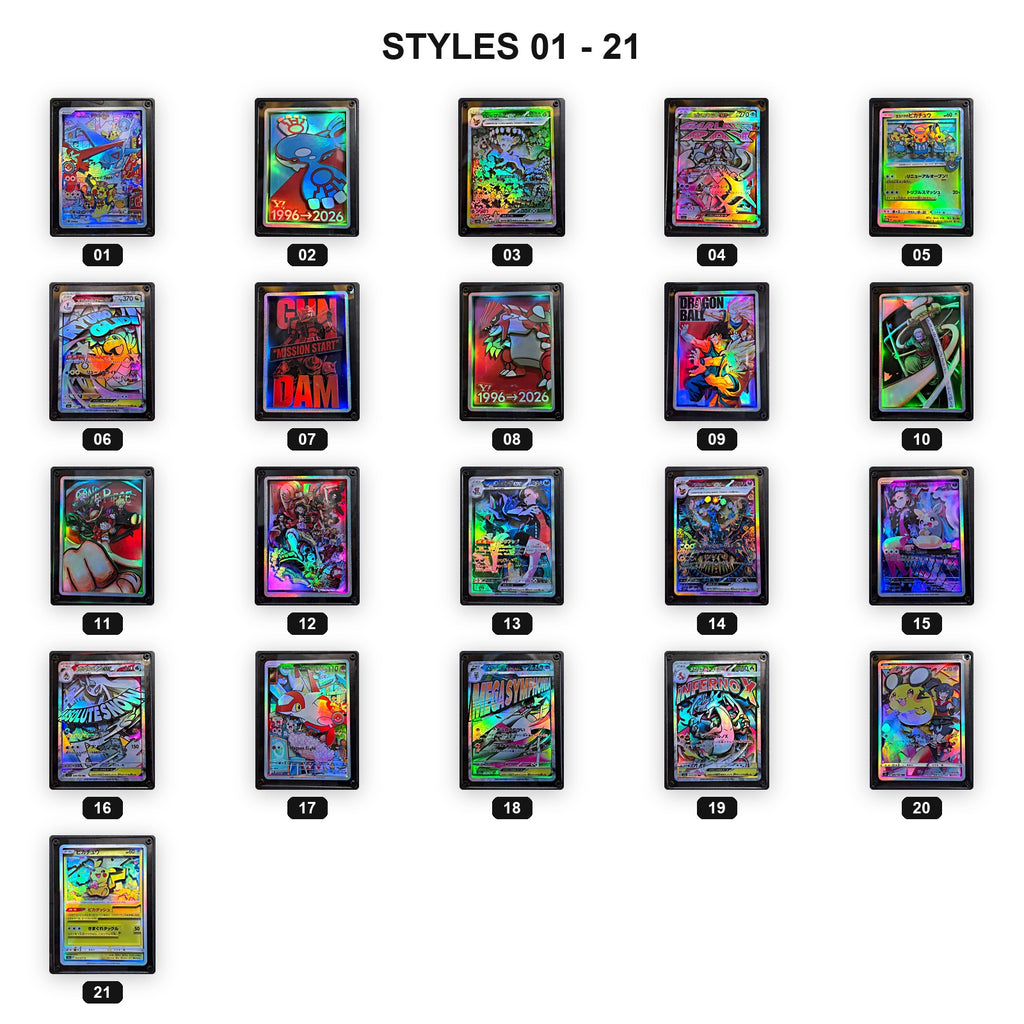 Anime Card Art LED light-up holographic fridge magnets style chart 1 with style numbers