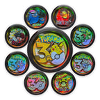 LED light-up 3D fridge magnets, Creature Collection, several styles on white background
