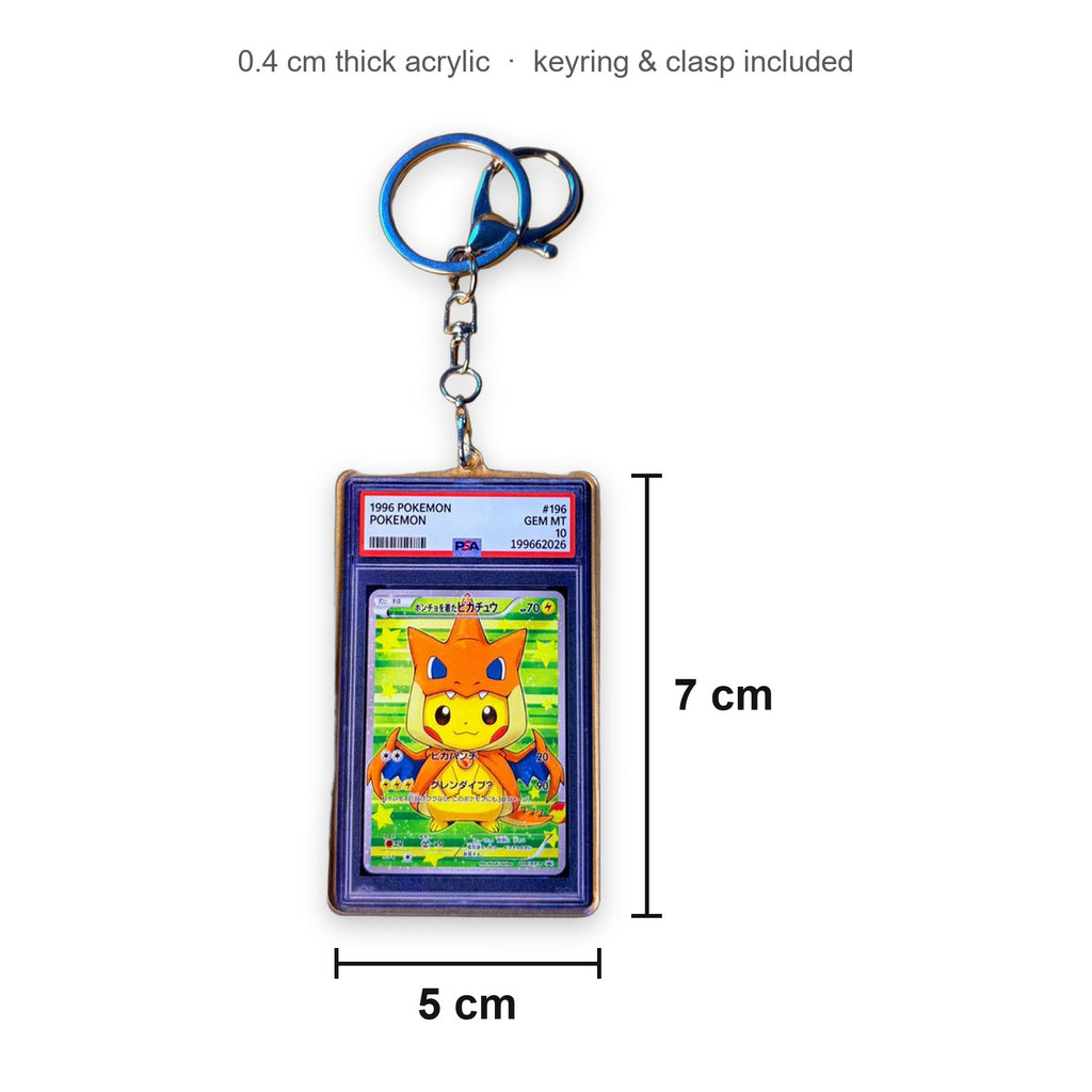 Acrylic card keychain size: 7 x 5 cm, 0.4 cm thick
