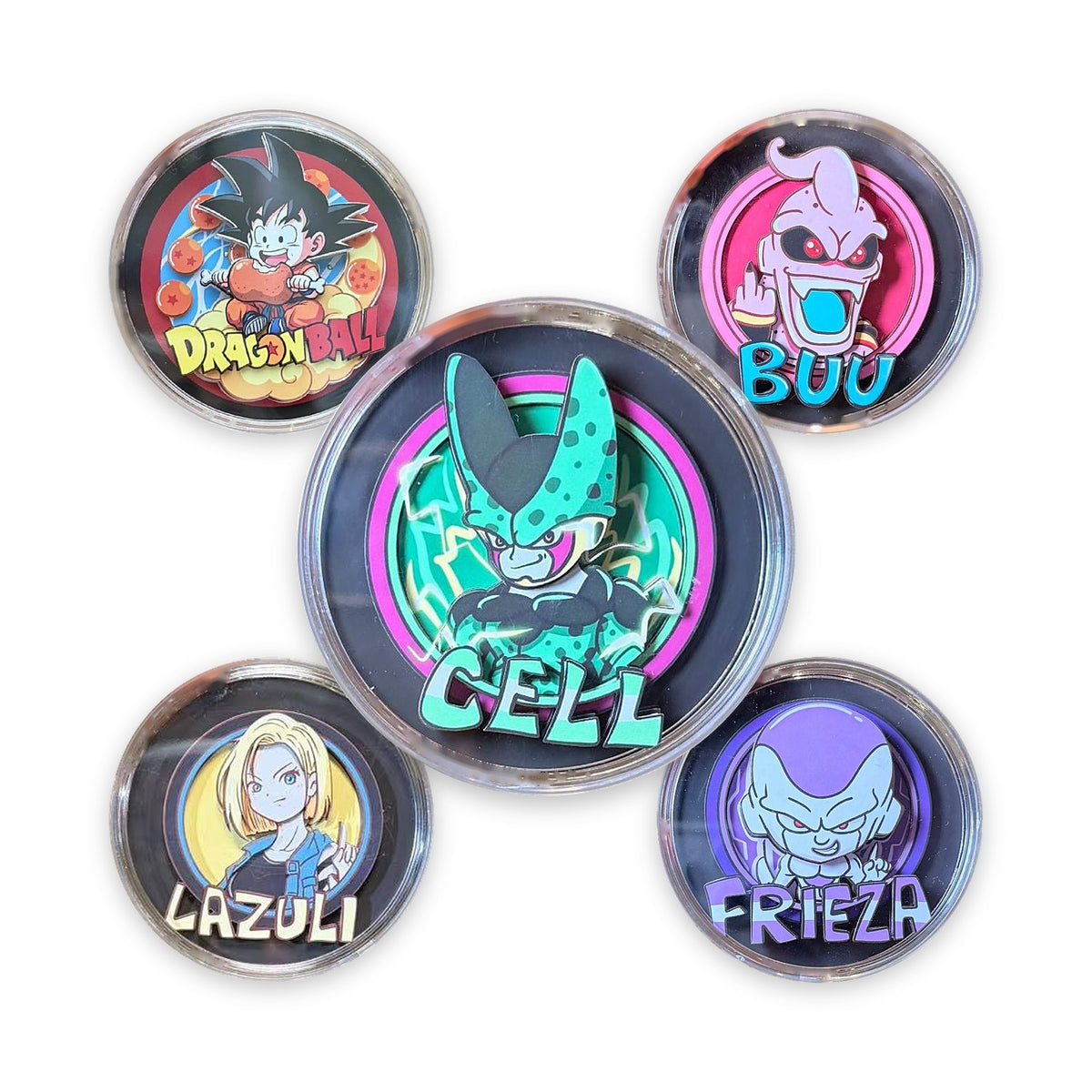3d layered paper-cut fridge magnets, Super Warriors Collection, several styles on white background