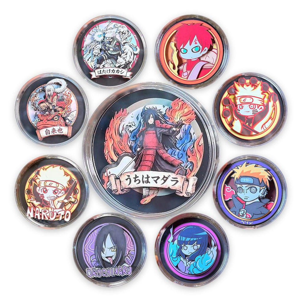 3d layered paper-cut fridge magnets, Shinobi Collection, several styles on white background