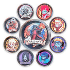 3d layered paper-cut fridge magnets, Shinobi Collection, several styles on white background
