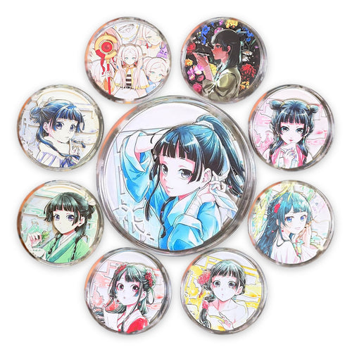 3d layered paper-cut fridge magnets, Apothecary Girl Collection, several styles on white background
