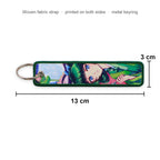 Woven keychain size: 13 x 3 cm
