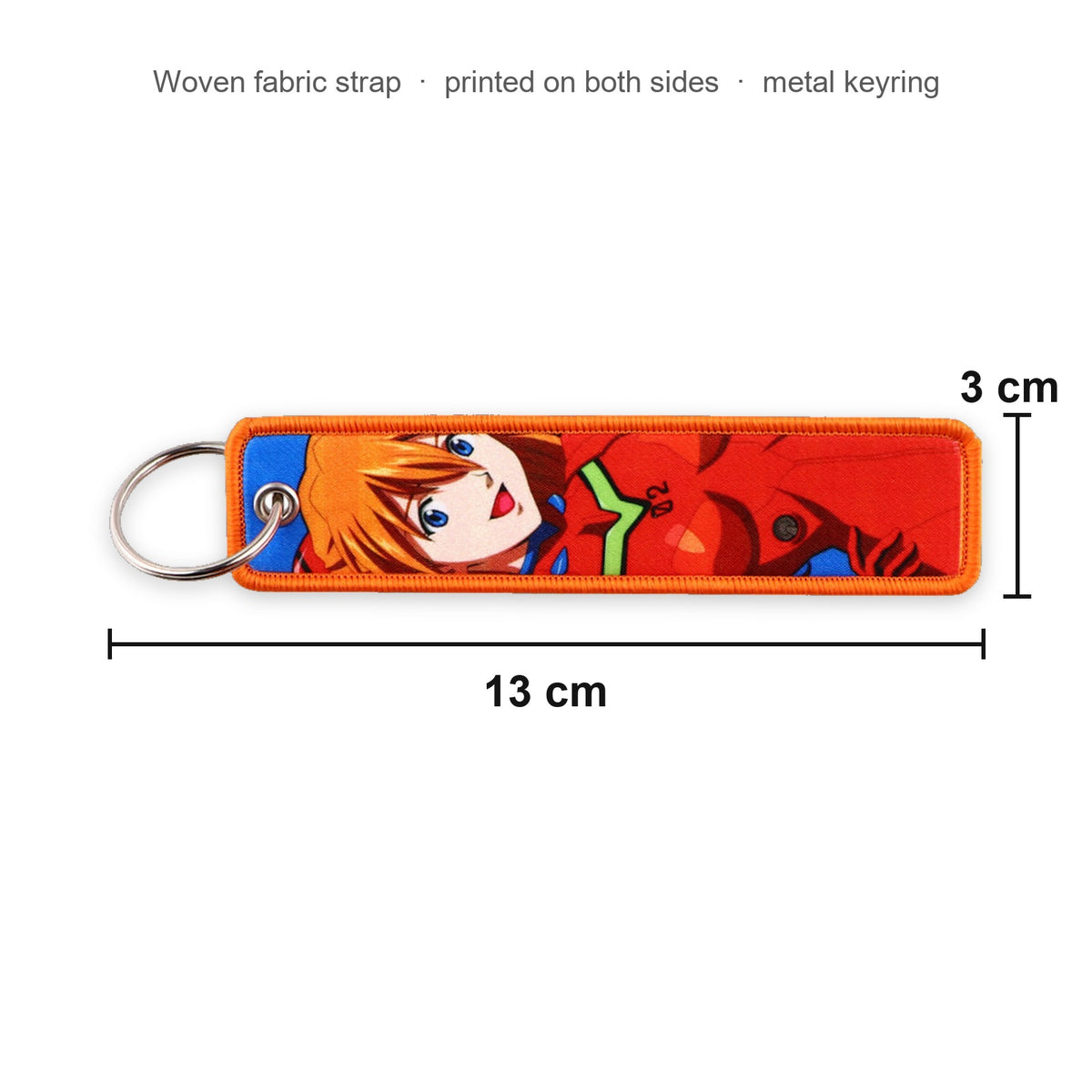 Woven keychain size: 13 x 3 cm